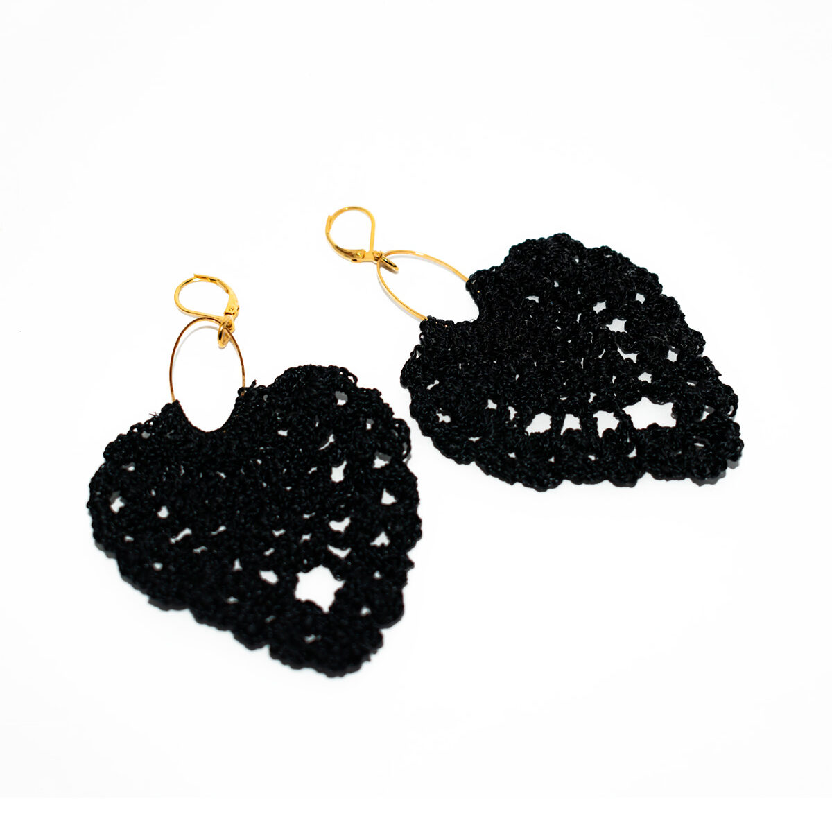 Aretes Leaf Negro