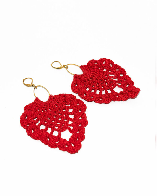 Aretes Leaf Rojo