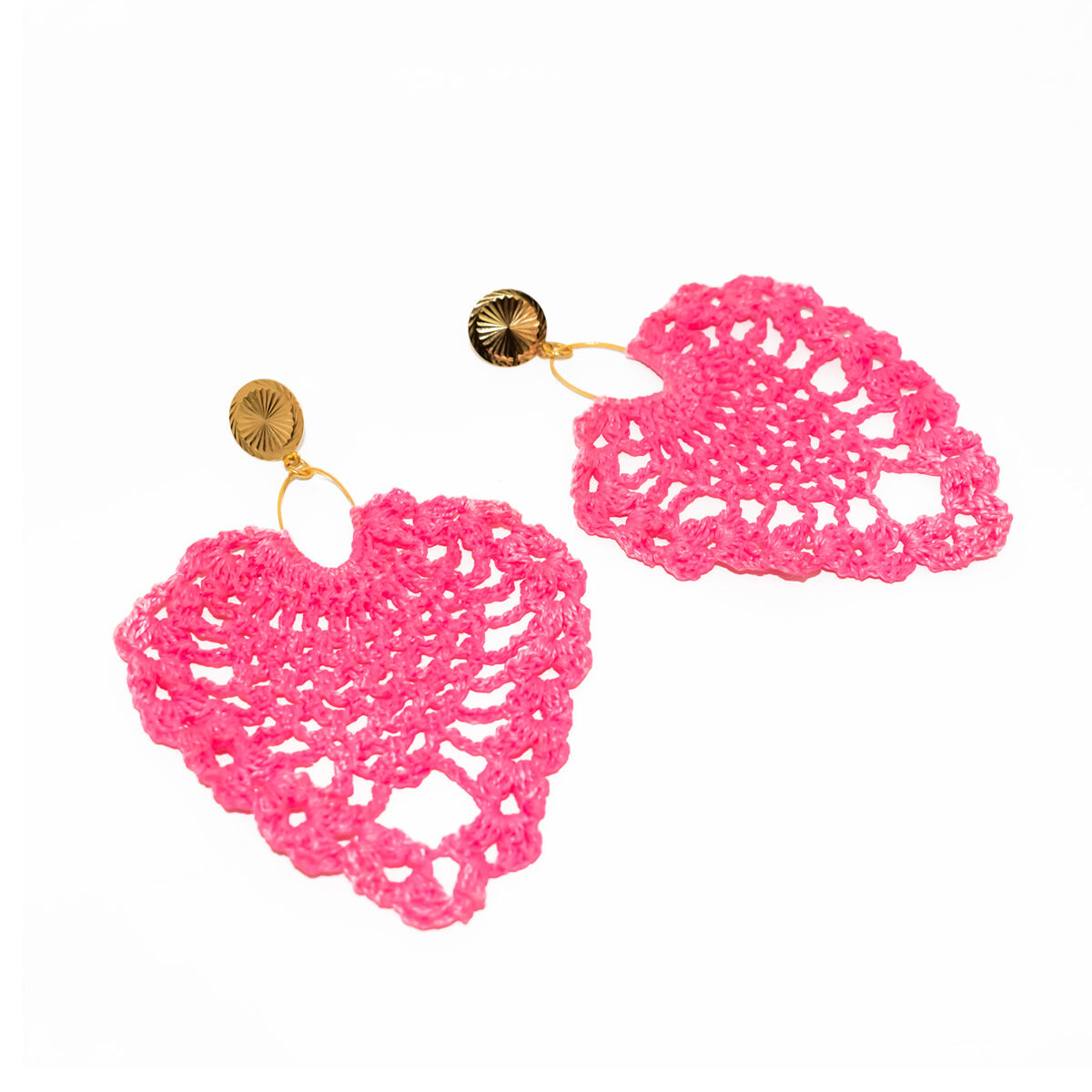 Aretes Leaf Rosado