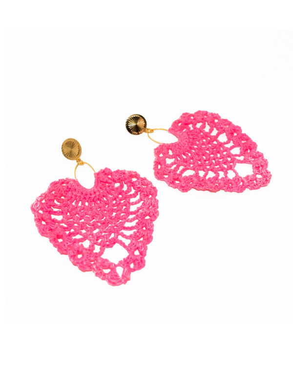 Aretes Leaf Rosado