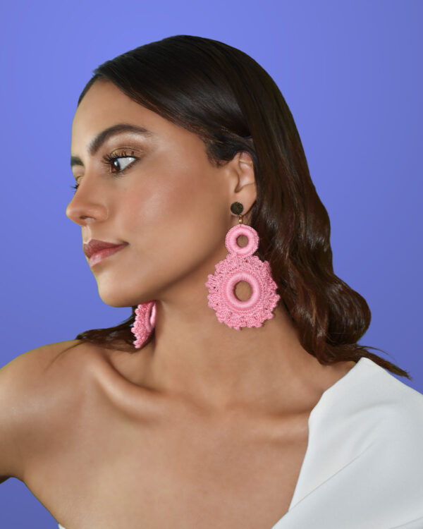 Aretes Rossette rosado