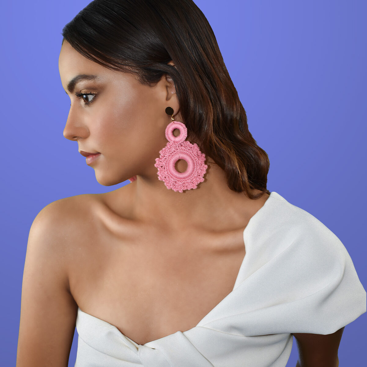 Aretes Rossette rosado