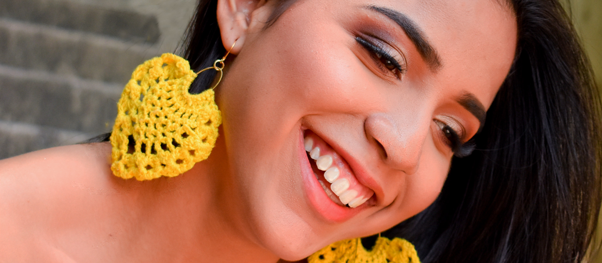 Accesorio Aretes Leaf Amarillo